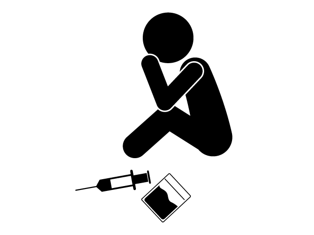 覚せい剤 | 薬 | 注射 - シンプル / クリップアート / アイコン / イラスト / 無料 / 白黒 / 二色 / PNG形式：背景透明