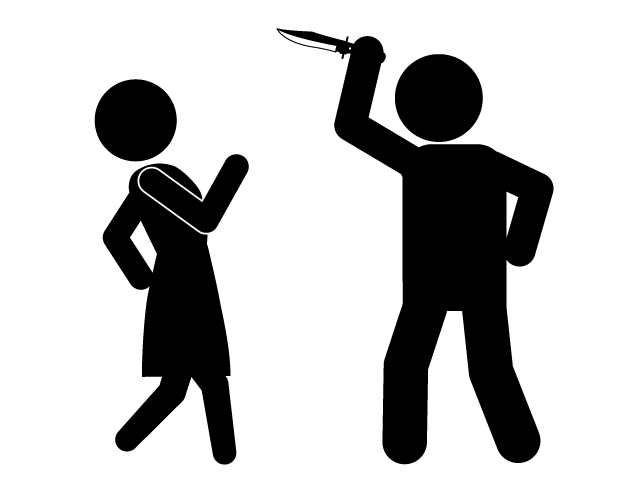 殺人事件 | 殺人鬼 | 凶悪 - シンプル / クリップアート / アイコン / イラスト / 無料 / 白黒 / 二色 / PNG形式：背景透明