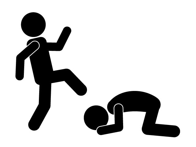 暴力行為 | 怪我を負わす | なぐる - シンプル / クリップアート / アイコン / イラスト / 無料 / 白黒 / 二色 / PNG形式：背景透明