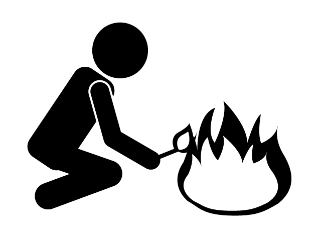 放火 | 犯罪 | 悪党 - シンプル / クリップアート / アイコン / イラスト / 無料 / 白黒 / 二色 / PNG形式：背景透明