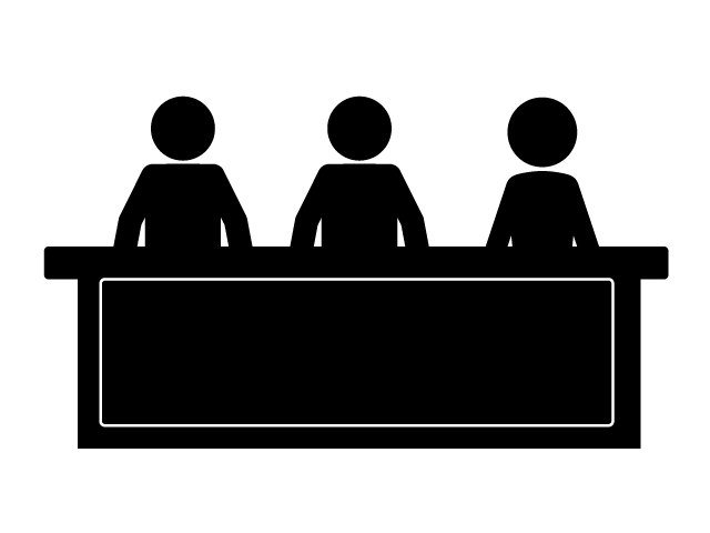 裁判員 | 裁判所 | 難事件 - シンプル / クリップアート / アイコン / イラスト / 無料 / 白黒 / 二色 / PNG形式：背景透明