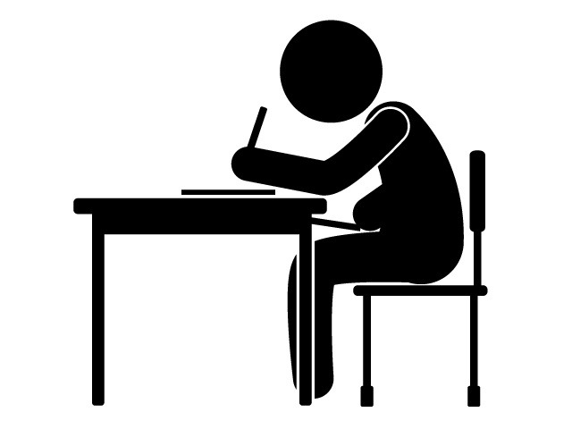 テスト | 試験 | カンニング - シンプル / クリップアート / アイコン / イラスト / 無料 / 白黒 / 二色 / PNG形式：背景透明