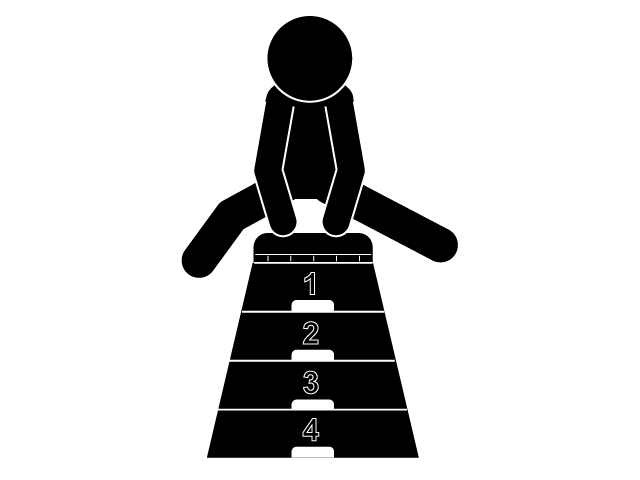 跳び箱 | 体育 | 運動 - シンプル / クリップアート / アイコン / イラスト / 無料 / 白黒 / 二色 / PNG形式：背景透明