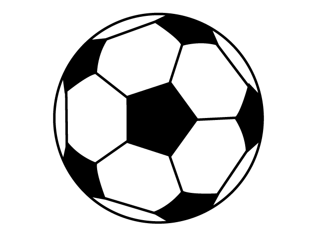 サッカーボール | 体育 | 運動 - シンプル / クリップアート / アイコン / イラスト / 無料 / 白黒 / 二色 / PNG形式：背景透明