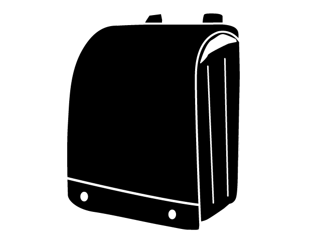 ランドセル | ノート | 教科書 - シンプル / クリップアート / アイコン / イラスト / 無料 / 白黒 / 二色 / PNG形式：背景透明