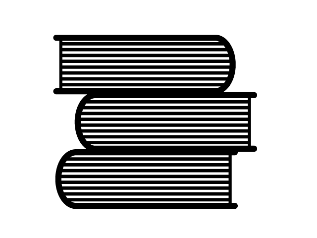 辞書 | 辞典 | 参考書 - シンプル / クリップアート / アイコン / イラスト / 無料 / 白黒 / 二色 / PNG形式：背景透明