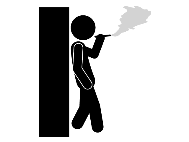 不良学生 | 授業サボり | 喫煙 | タバコ - シンプル / クリップアート / アイコン / イラスト / 無料 / 白黒 / 二色 / PNG形式：背景透明