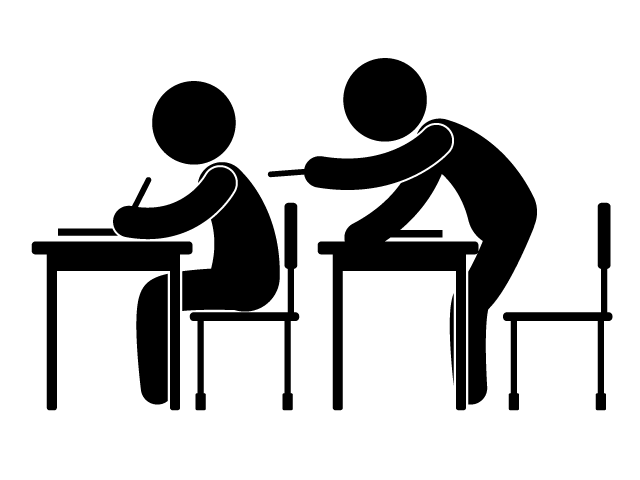 イタズラ | ちょっかいをだす | いじめっこ - シンプル / クリップアート / アイコン / イラスト / 無料 / 白黒 / 二色 / PNG形式：背景透明