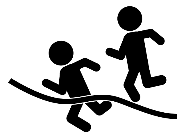 運動会 | 徒競争 | 一番 - シンプル / クリップアート / アイコン / イラスト / 無料 / 白黒 / 二色 / PNG形式：背景透明