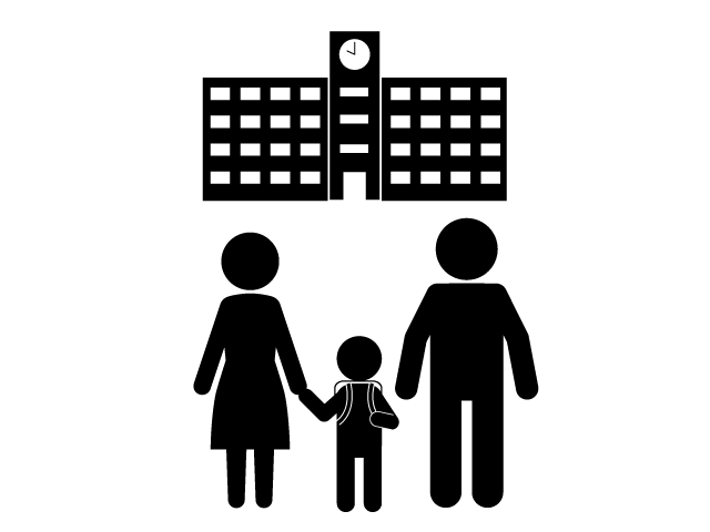 入学式 | 春 | 新学期 - シンプル / クリップアート / アイコン / イラスト / 無料 / 白黒 / 二色 / PNG形式：背景透明