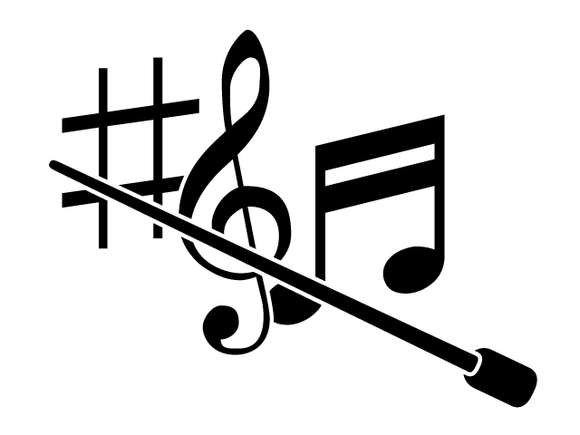 音楽授業 | 楽器 | 音符 - シンプル / クリップアート / アイコン / イラスト / 無料 / 白黒 / 二色 / PNG形式：背景透明