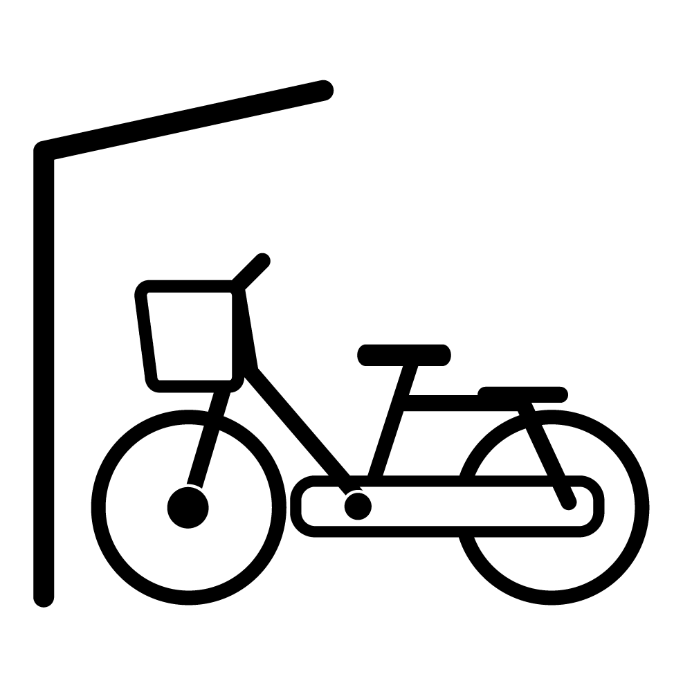 マンション住人専用駐輪場 - シンプル / クリップアート / アイコン / イラスト / 無料 / 白黒 / 二色 / PNG形式：背景透明