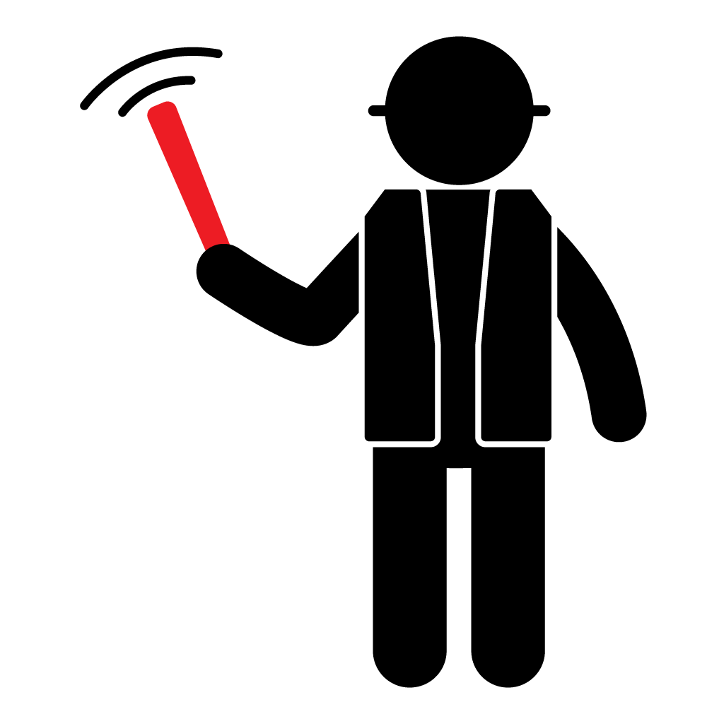 道路工事中 - シンプル / クリップアート / アイコン / イラスト / 無料 / 白黒 / 二色 / PNG形式：背景透明