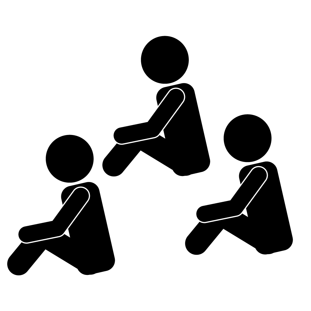 地面に座らないで下さい - シンプル / クリップアート / アイコン / イラスト / 無料 / 白黒 / 二色 / PNG形式：背景透明