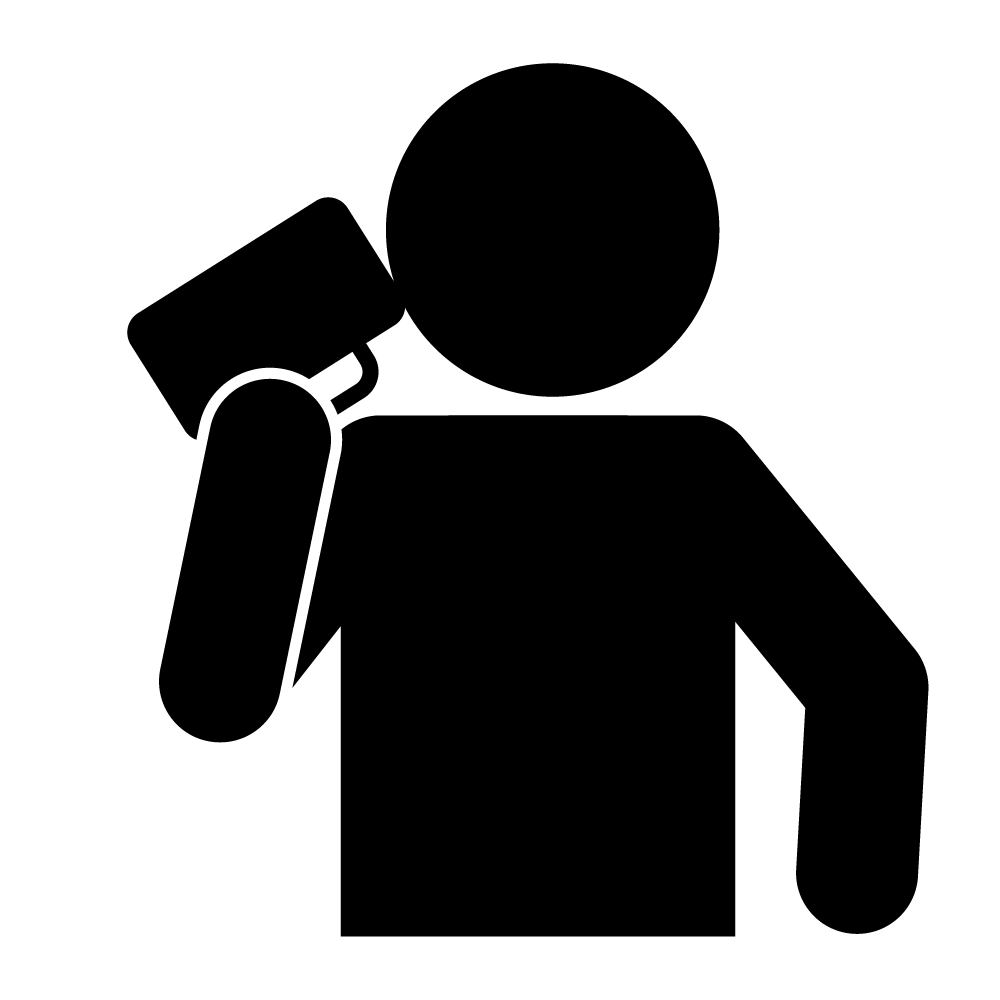 飲み過ぎに注意 - シンプル / クリップアート / アイコン / イラスト / 無料 / 白黒 / 二色 / PNG形式：背景透明