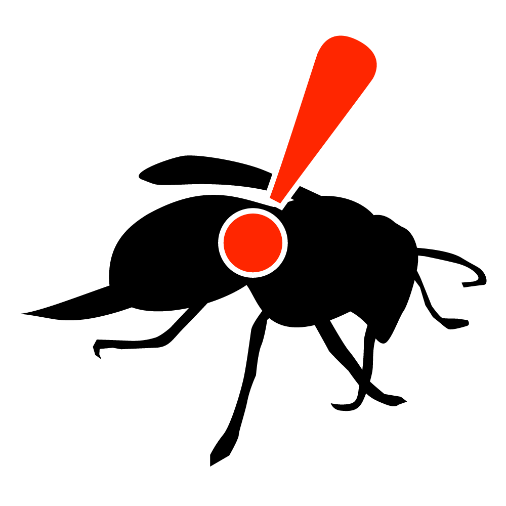 スズメバチに注意 - シンプル / クリップアート / アイコン / イラスト / 無料 / 白黒 / 二色 / PNG形式：背景透明