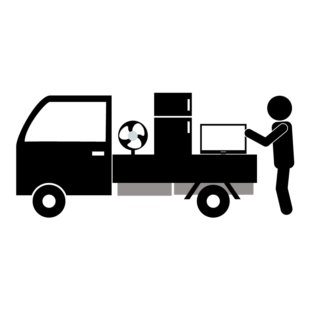 粗大ごみ勝手にもっていくな - シンプル / クリップアート / アイコン / イラスト / 無料 / 白黒 / 二色 / PNG形式：背景透明