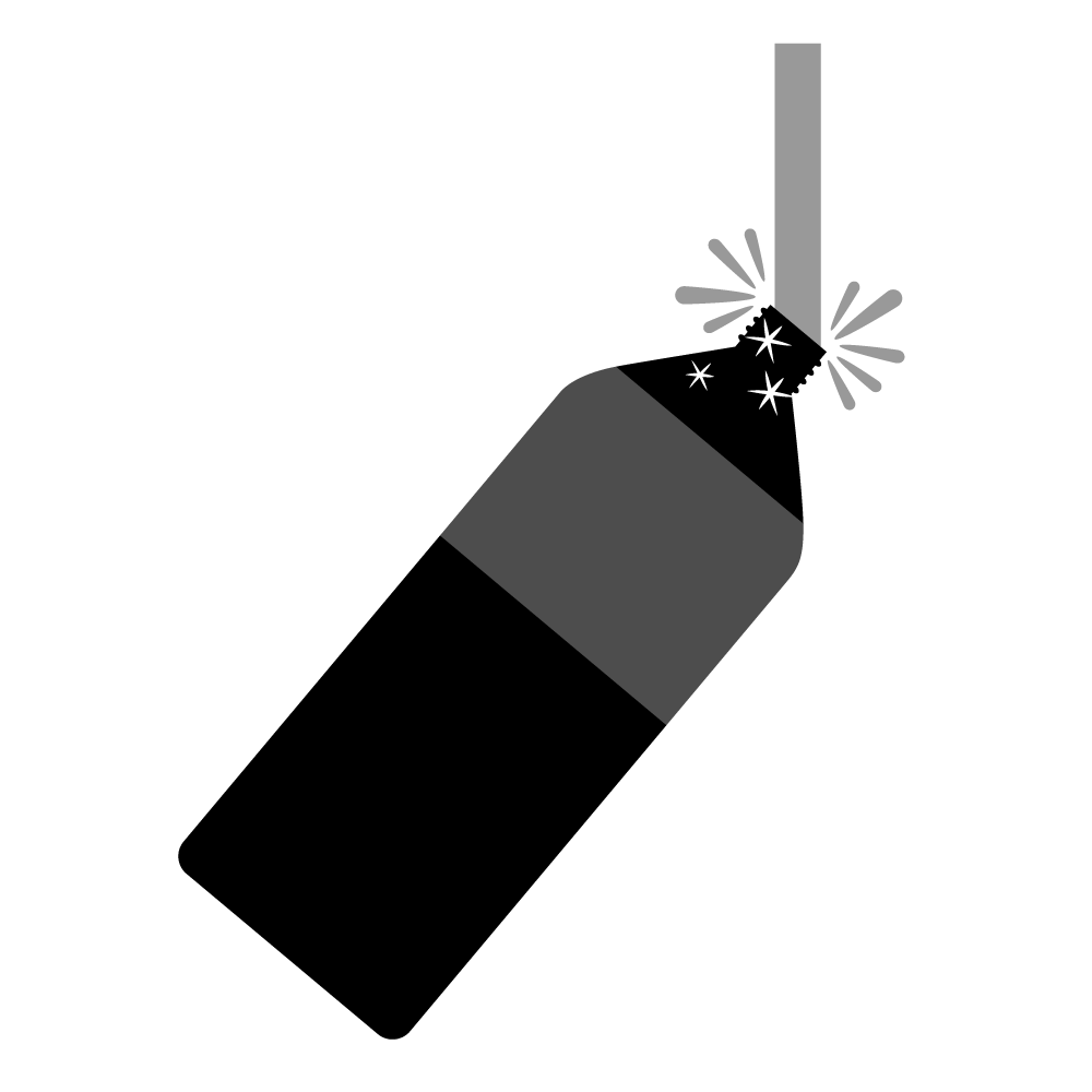 ペットボトル中をきれいに洗ってだしましょう - シンプル / クリップアート / アイコン / イラスト / 無料 / 白黒 / 二色 / PNG形式：背景透明