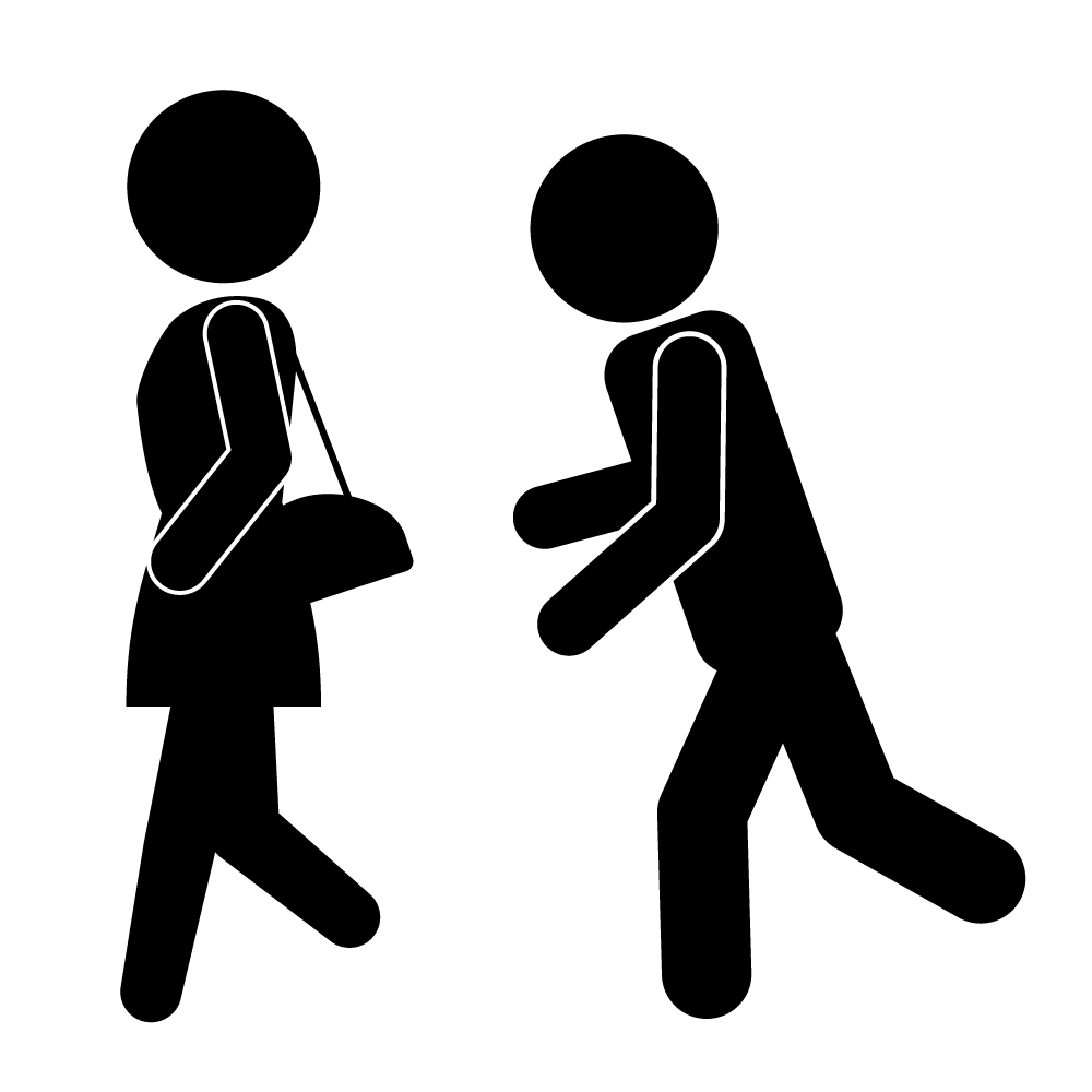 ちかんに注意 - シンプル / クリップアート / アイコン / イラスト / 無料 / 白黒 / 二色 / PNG形式：背景透明