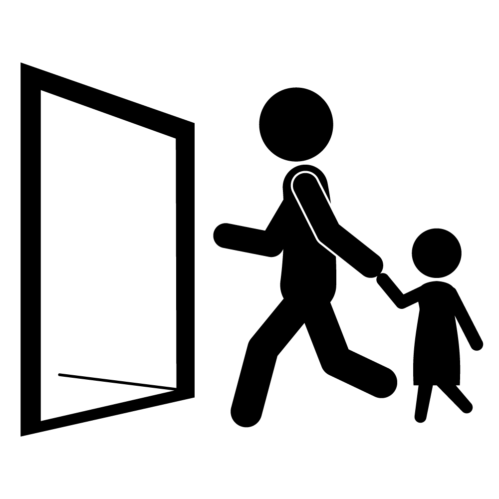 店内に子供連れご遠慮下さい - シンプル / クリップアート / アイコン / イラスト / 無料 / 白黒 / 二色 / PNG形式：背景透明