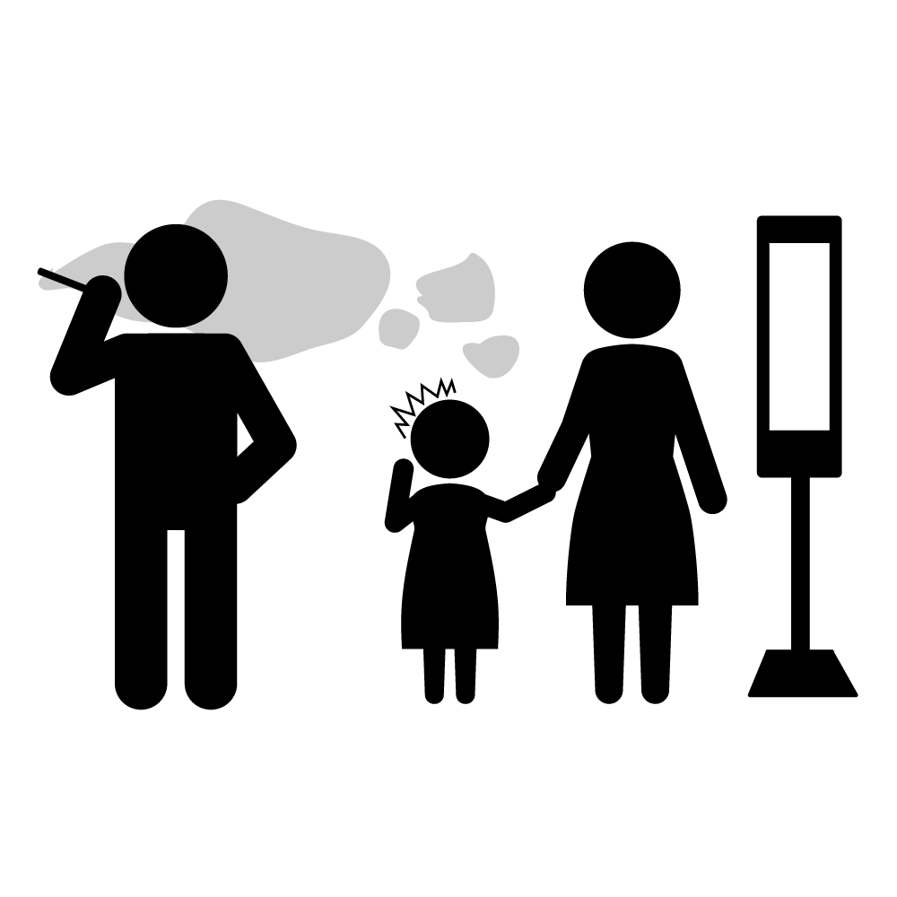 ここでは喫煙禁止 - シンプル / クリップアート / アイコン / イラスト / 無料 / 白黒 / 二色 / PNG形式：背景透明