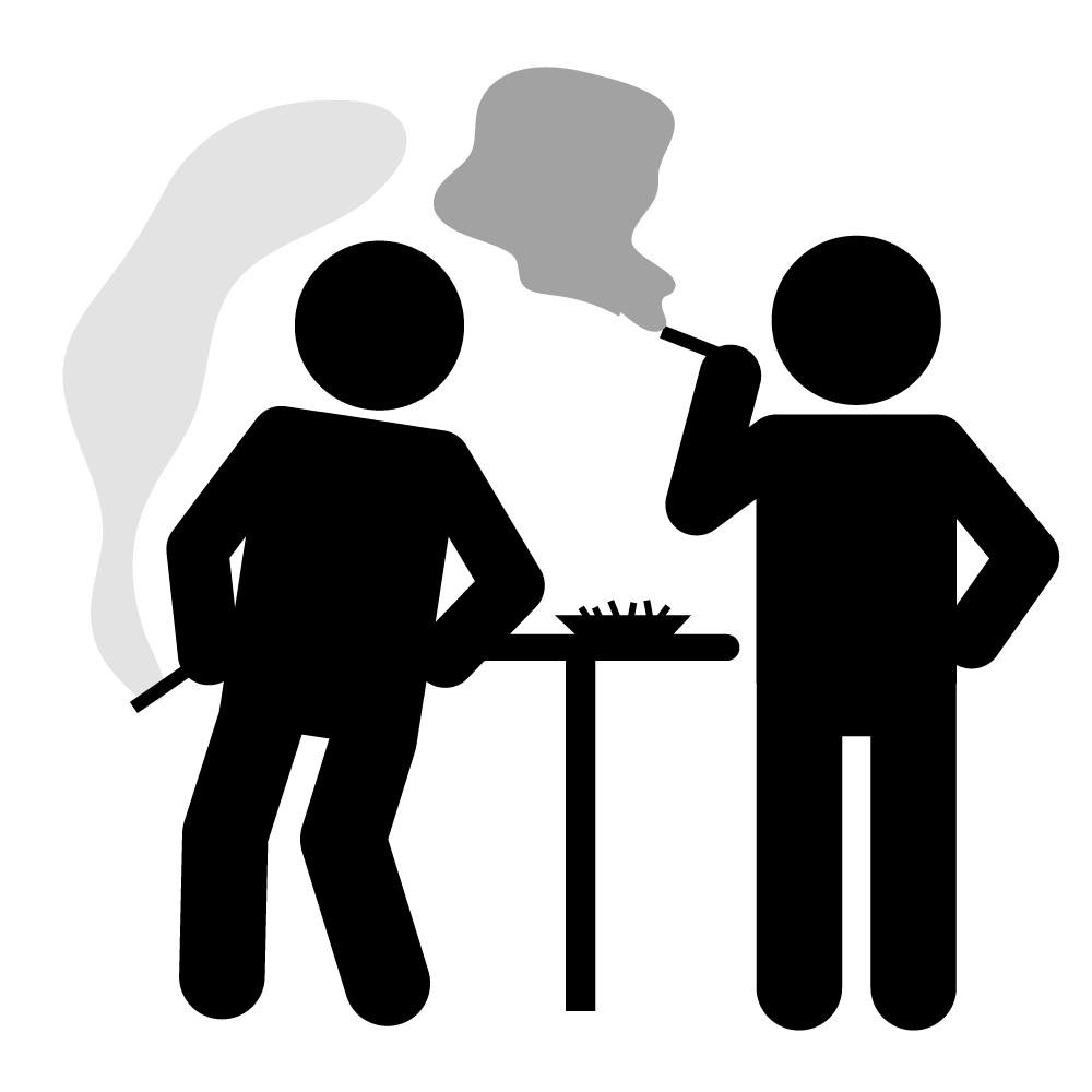 喫煙エリア - シンプル / クリップアート / アイコン / イラスト / 無料 / 白黒 / 二色 / PNG形式：背景透明