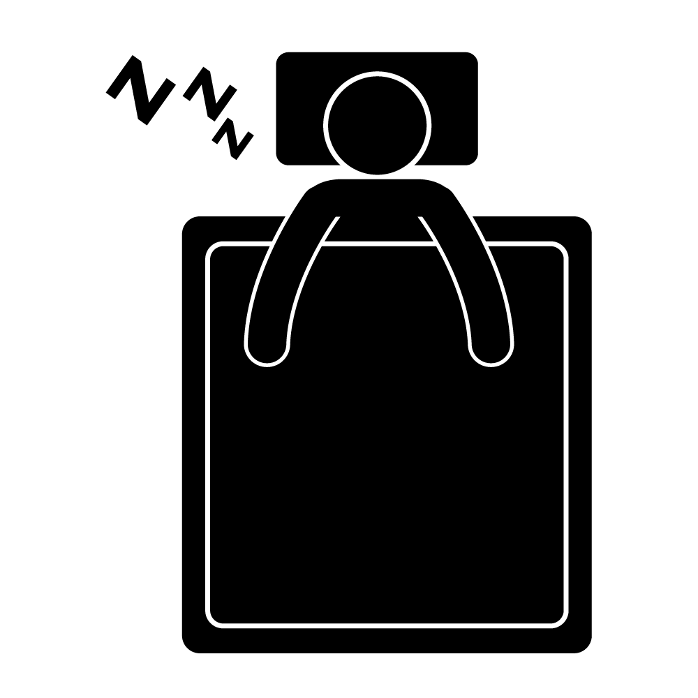 睡眠中ですお静かに - シンプル / クリップアート / アイコン / イラスト / 無料 / 白黒 / 二色 / PNG形式：背景透明