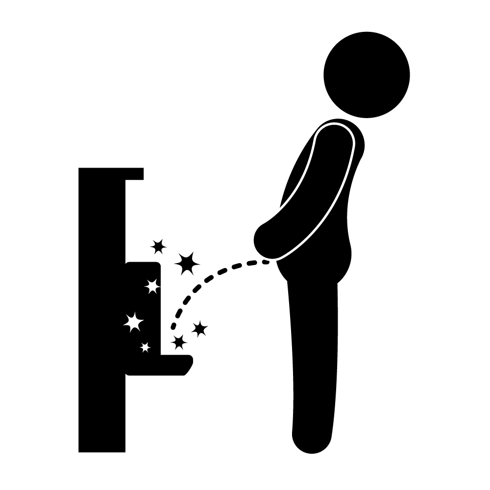 トイレはキレイに使って下さい - シンプル / クリップアート / アイコン / イラスト / 無料 / 白黒 / 二色 / PNG形式：背景透明