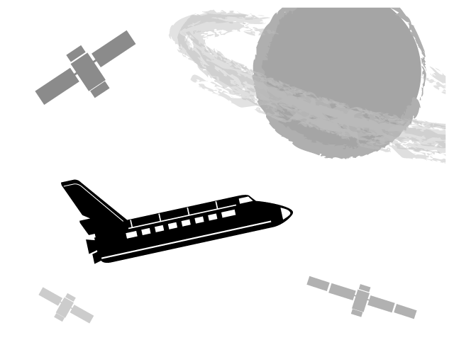 パラシュート/着陸 / 宇宙/開発 - シンプル / クリップアート / アイコン / イラスト / 無料 / 白黒 / 二色 / PNG形式：背景透明