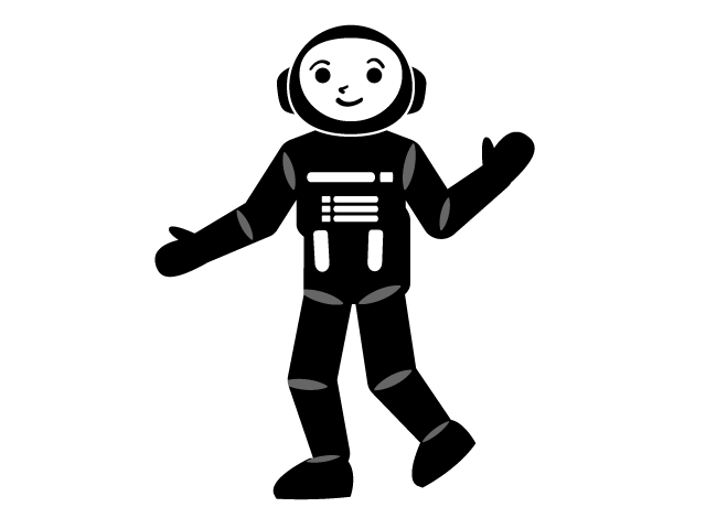 パイロット/優秀 / 宇宙/開発 - シンプル / クリップアート / アイコン / イラスト / 無料 / 白黒 / 二色 / PNG形式：背景透明