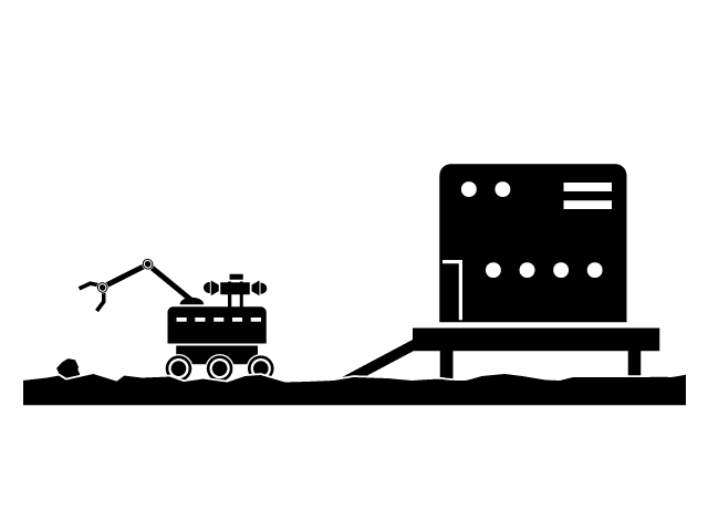 宇宙旅行/未来 / 宇宙/開発 - シンプル / クリップアート / アイコン / イラスト / 無料 / 白黒 / 二色 / PNG形式：背景透明