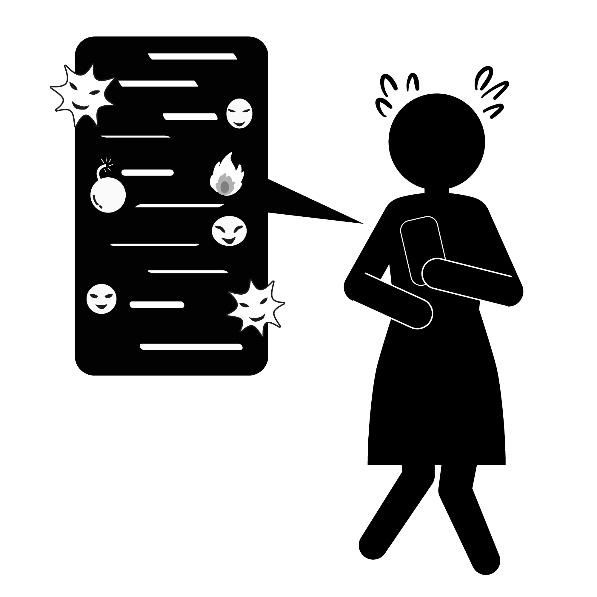 風評被害/悪質な書き込み/弁護士 - シンプル / クリップアート / アイコン / イラスト / 無料 / 白黒 / 二色 / PNG形式：背景透明