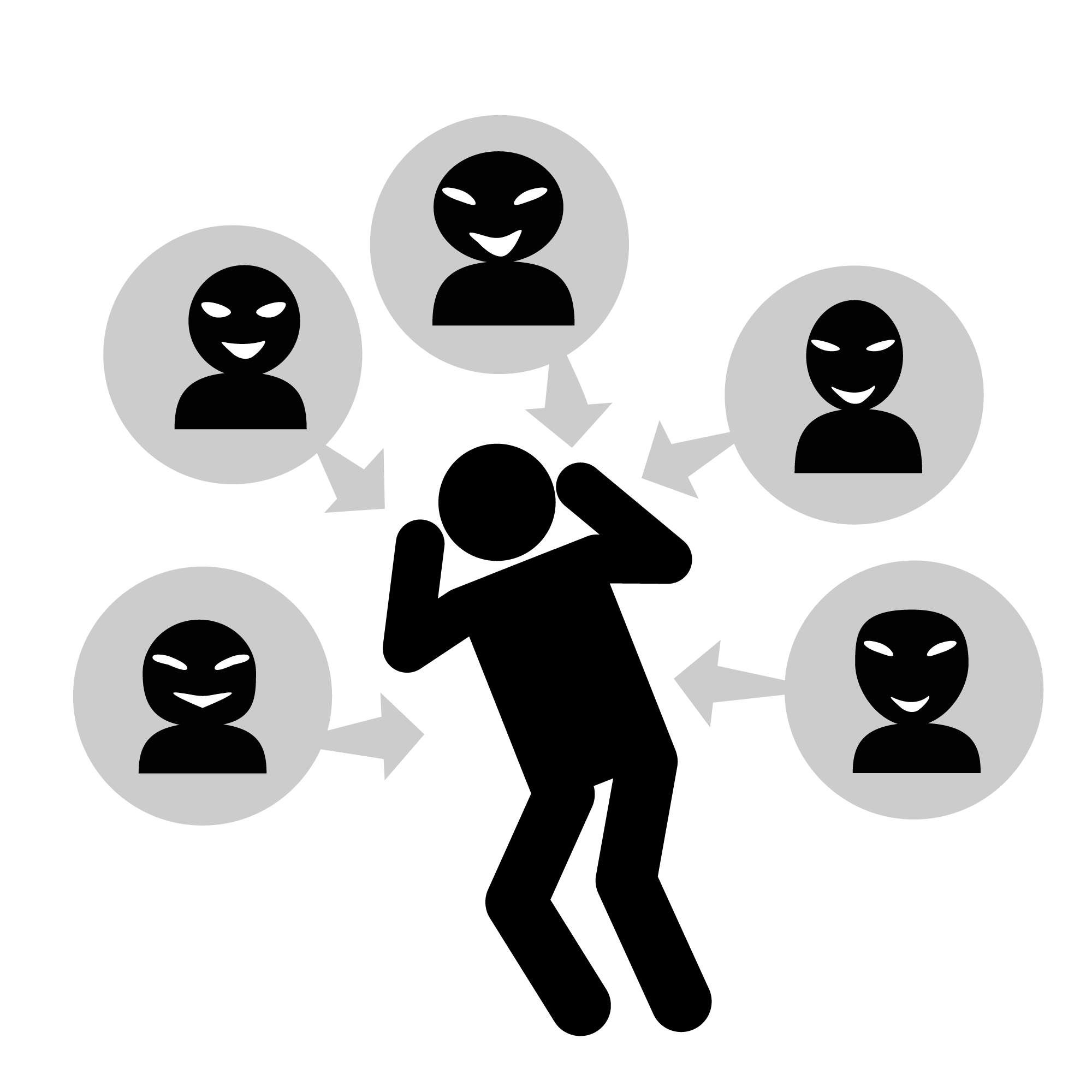 人間/女性/パソコン/怒り - シンプル / クリップアート / アイコン / イラスト / 無料 / 白黒 / 二色 / PNG形式：背景透明