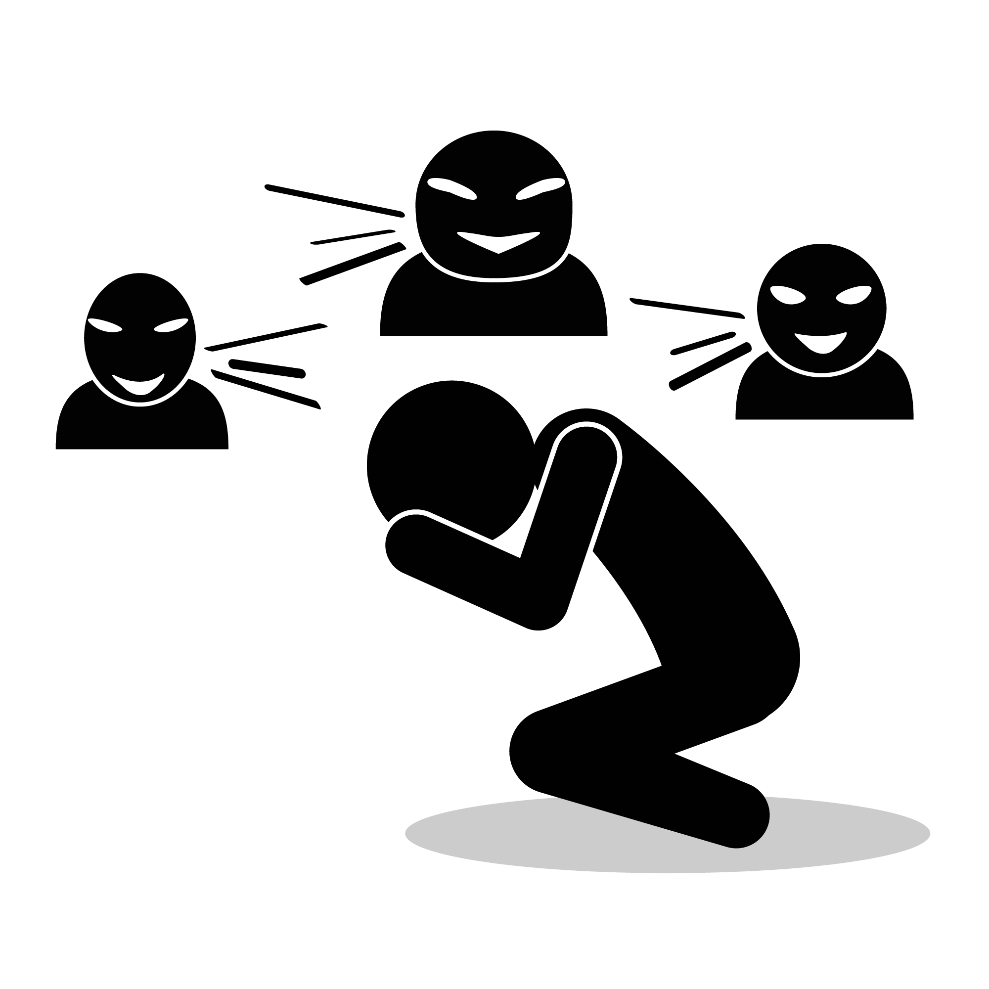 誹謗/中傷/SNS/インターネット - シンプル / クリップアート / アイコン / イラスト / 無料 / 白黒 / 二色 / PNG形式：背景透明