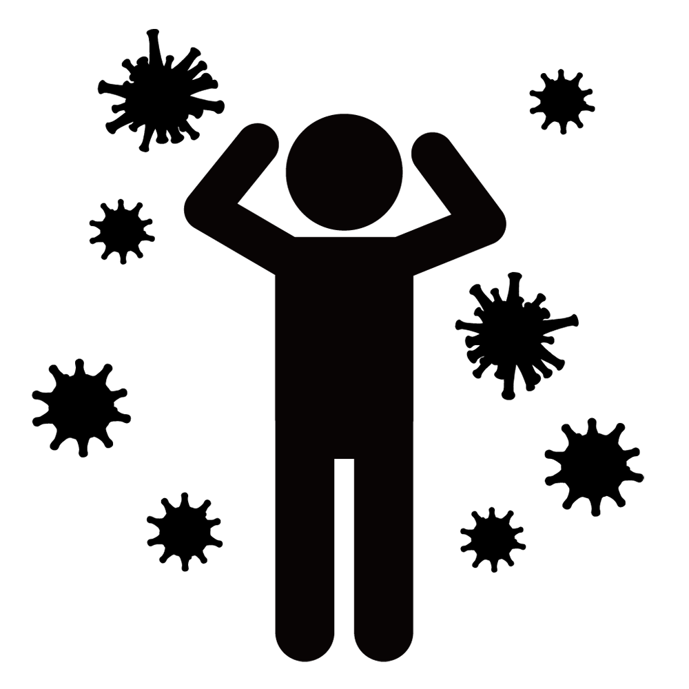 感染予防｜ワクチン｜注射 - シンプル / クリップアート / アイコン / イラスト / 無料 / 白黒 / 二色 / PNG形式：背景透明