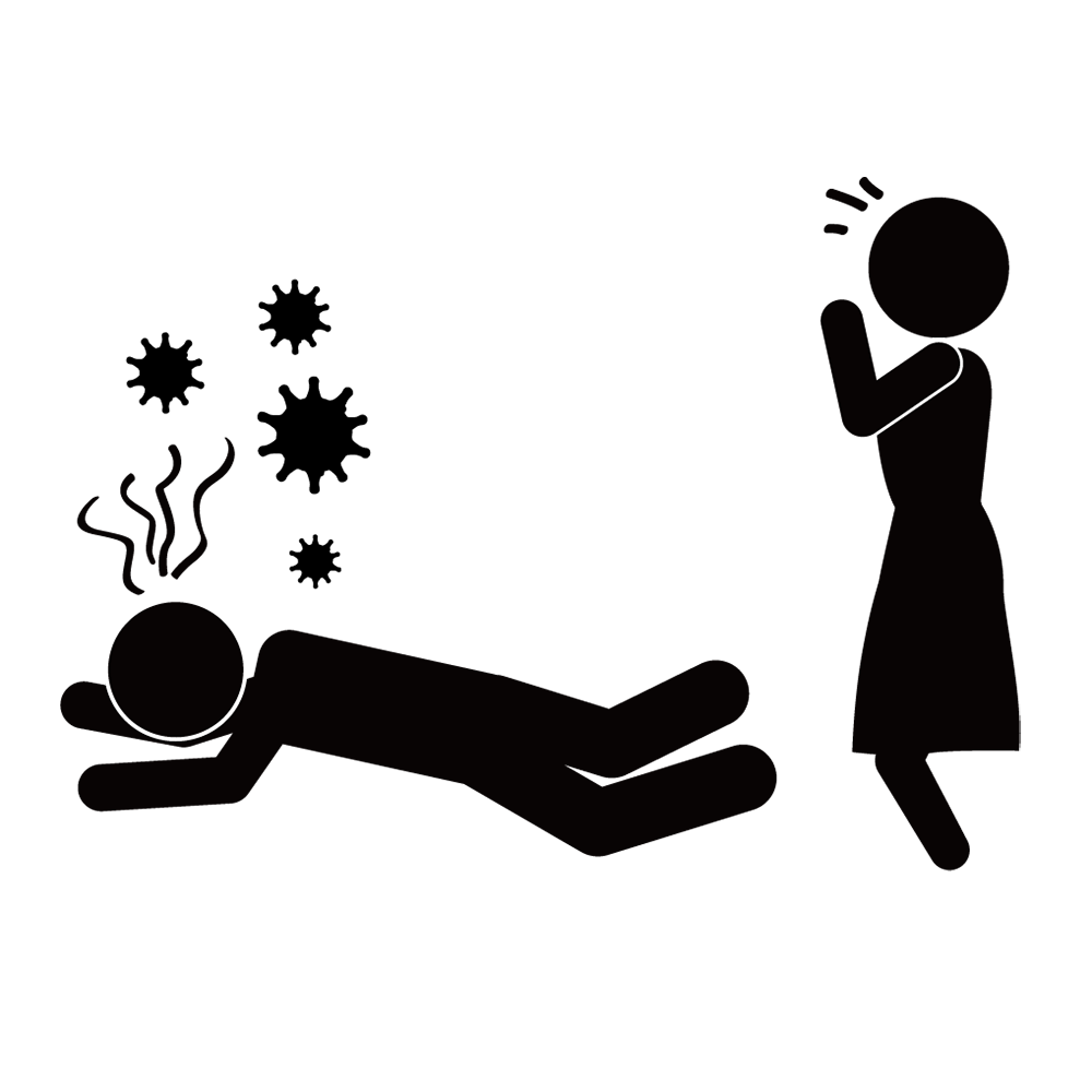 菌｜除菌｜消毒 - シンプル / クリップアート / アイコン / イラスト / 無料 / 白黒 / 二色 / PNG形式：背景透明