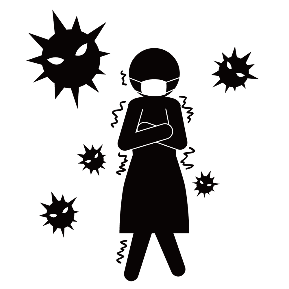 都市｜浮遊｜ウイルス - シンプル / クリップアート / アイコン / イラスト / 無料 / 白黒 / 二色 / PNG形式：背景透明