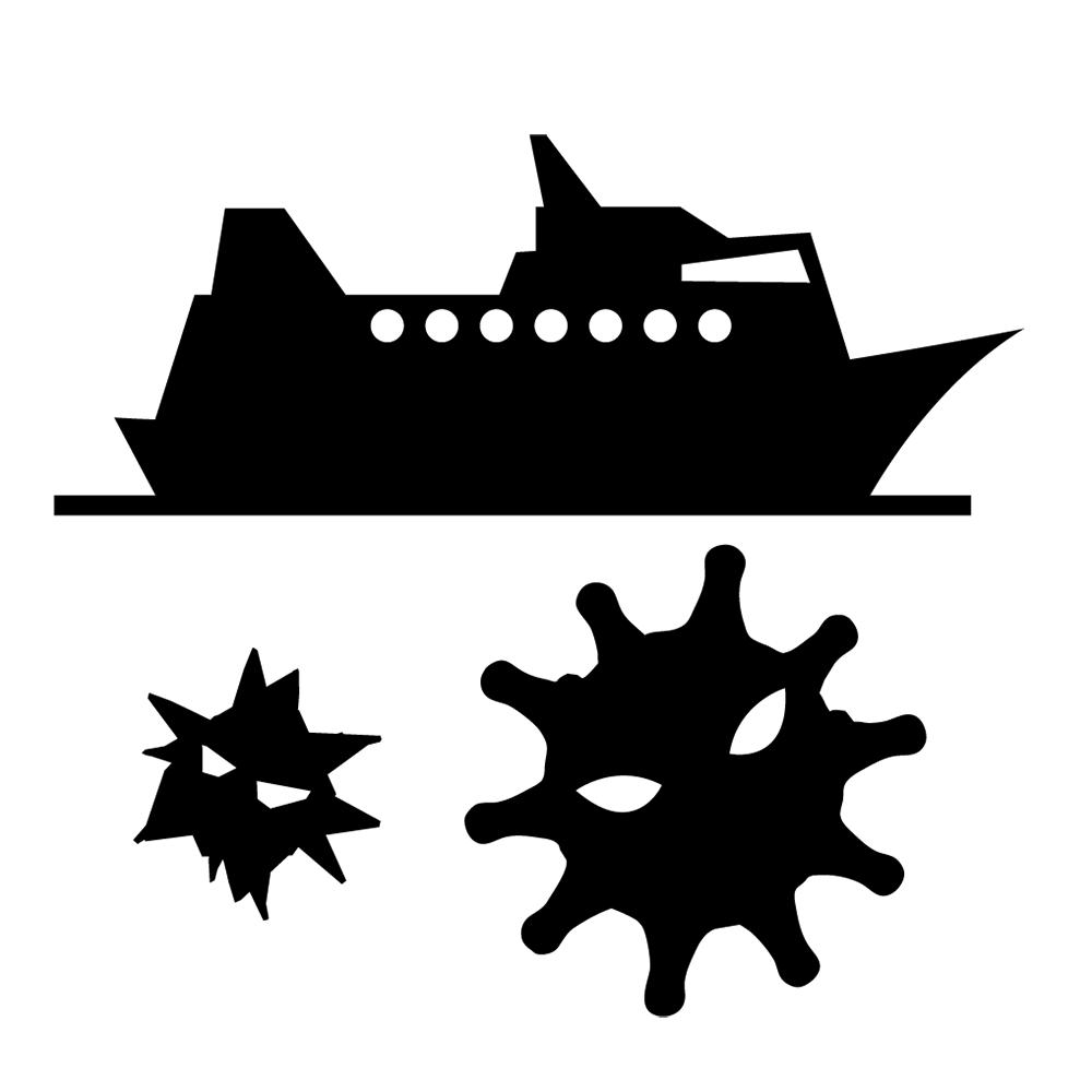 大多数｜インフルエンザ｜ウイルス - シンプル / クリップアート / アイコン / イラスト / 無料 / 白黒 / 二色 / PNG形式：背景透明