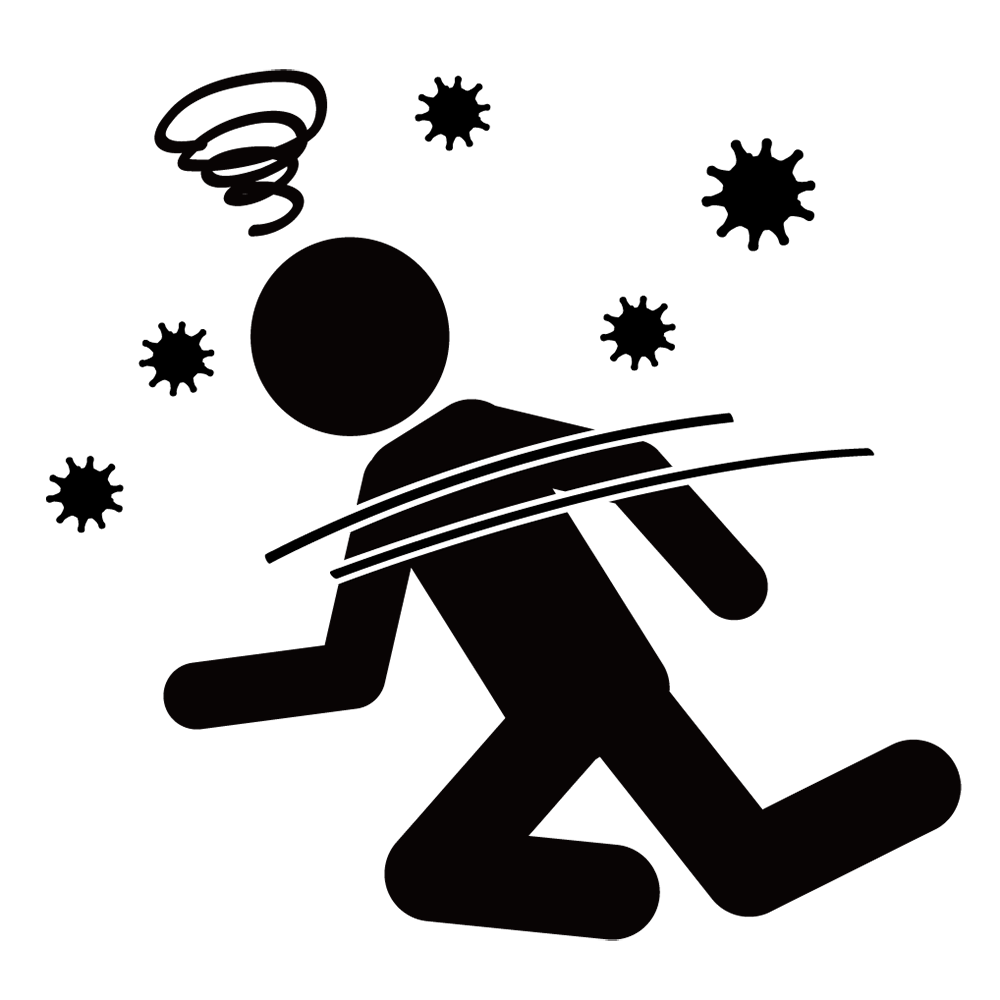 浮遊｜感染｜ウイルス - シンプル / クリップアート / アイコン / イラスト / 無料 / 白黒 / 二色 / PNG形式：背景透明