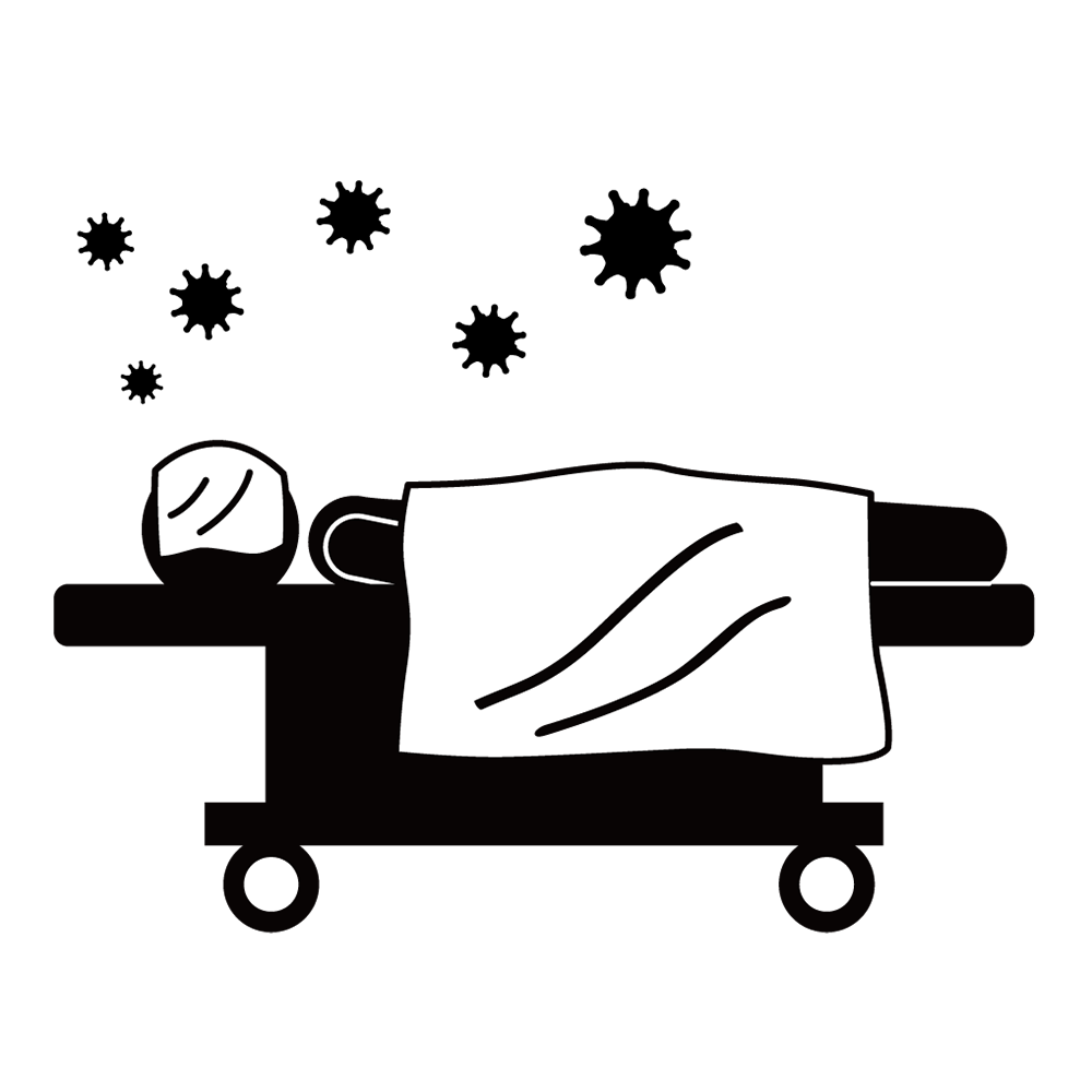 苦しい｜男性｜気分が悪い - シンプル / クリップアート / アイコン / イラスト / 無料 / 白黒 / 二色 / PNG形式：背景透明