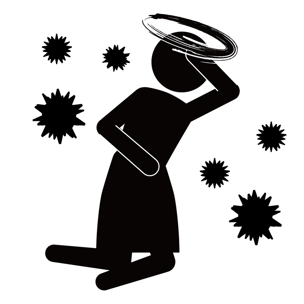 咳｜エチケット｜ウイルス - シンプル / クリップアート / アイコン / イラスト / 無料 / 白黒 / 二色 / PNG形式：背景透明