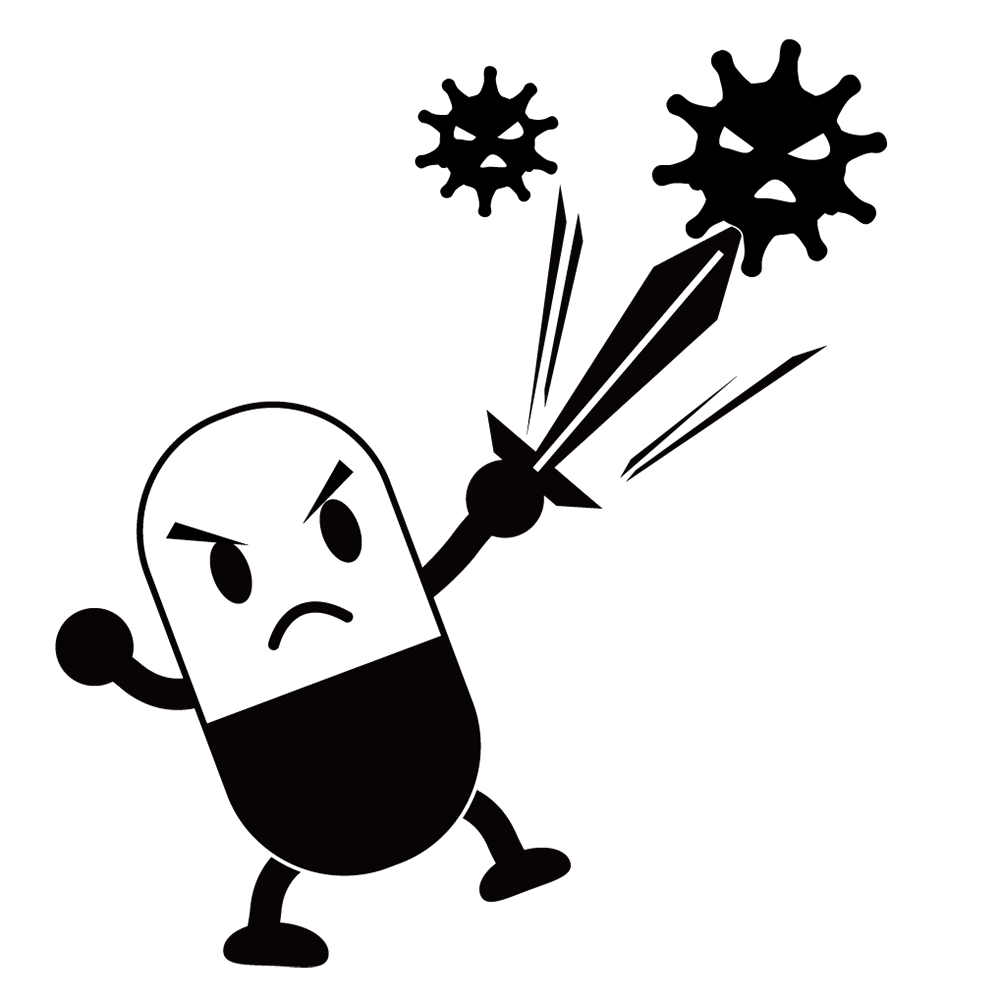 男性｜ウイルス｜肺 - シンプル / クリップアート / アイコン / イラスト / 無料 / 白黒 / 二色 / PNG形式：背景透明