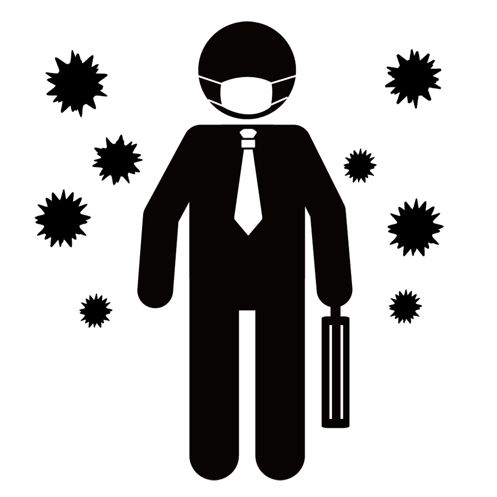 重症化｜死亡｜ウイルス - シンプル / クリップアート / アイコン / イラスト / 無料 / 白黒 / 二色 / PNG形式：背景透明