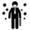 ビジネスマン｜感染予防｜マスク - ピクトグラム｜フリーイラスト素材