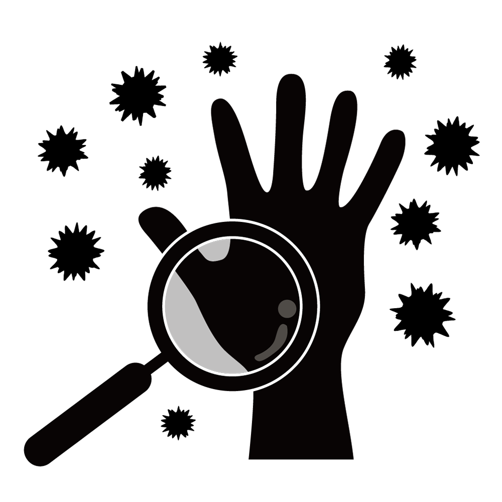 ウイルス予防｜ヘルスケア｜感染症 - シンプル / クリップアート / アイコン / イラスト / 無料 / 白黒 / 二色 / PNG形式：背景透明