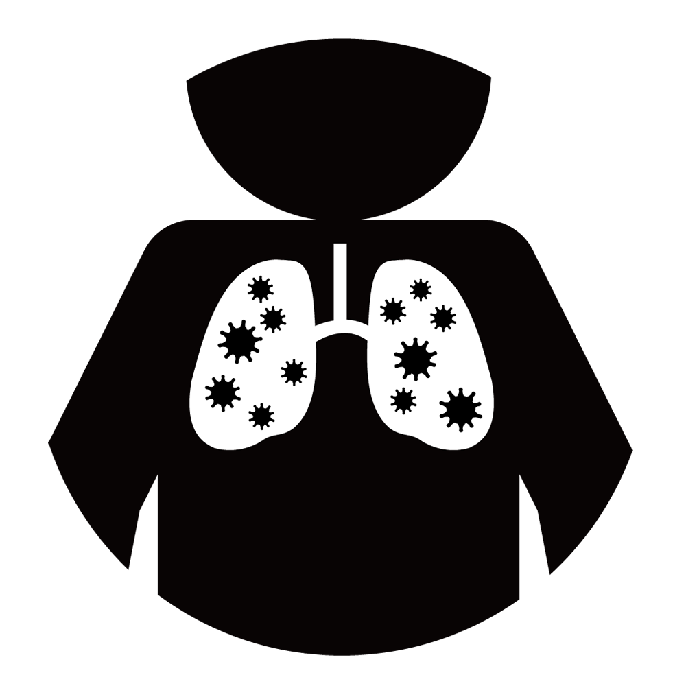 感染経路｜接触感染｜治療法 - シンプル / クリップアート / アイコン / イラスト / 無料 / 白黒 / 二色 / PNG形式：背景透明