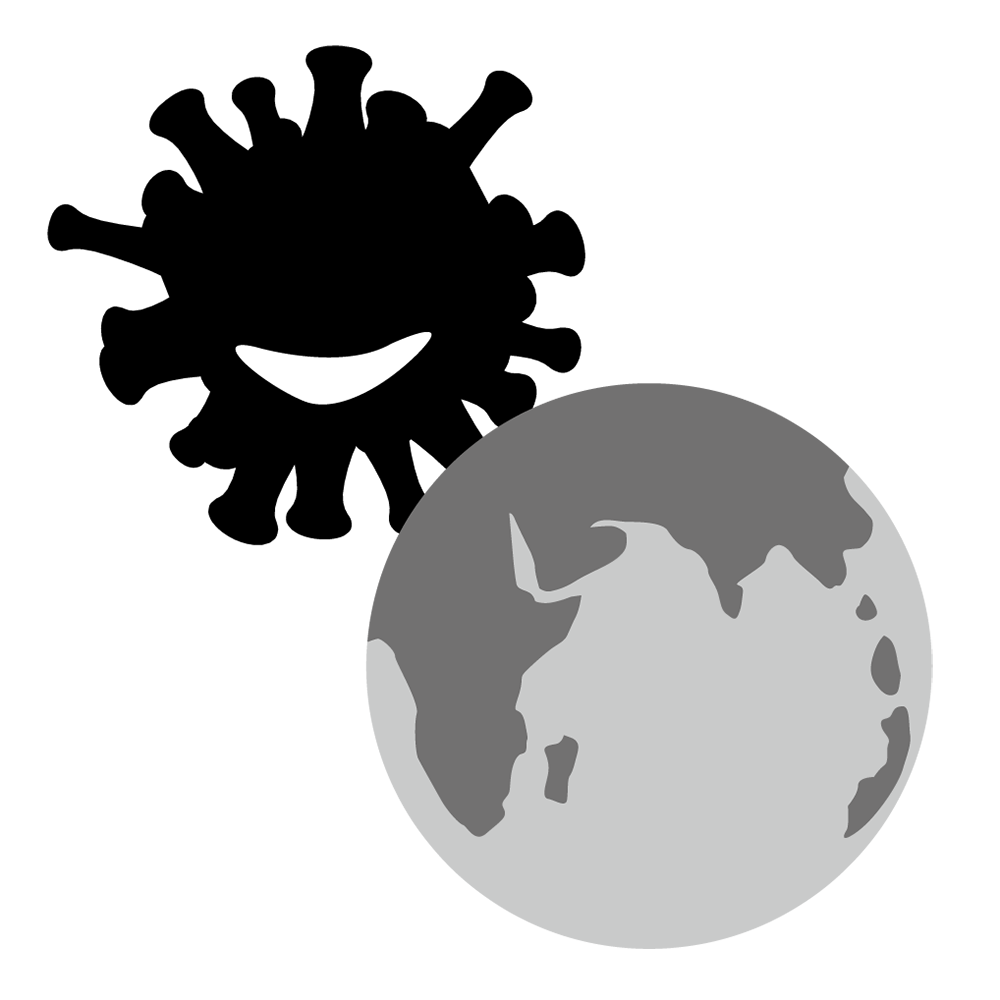 コロナウイルス｜風邪｜感染 - シンプル / クリップアート / アイコン / イラスト / 無料 / 白黒 / 二色 / PNG形式：背景透明