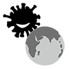地球規模｜危険な状態｜ウイルス - ピクトグラム｜フリーイラスト素材