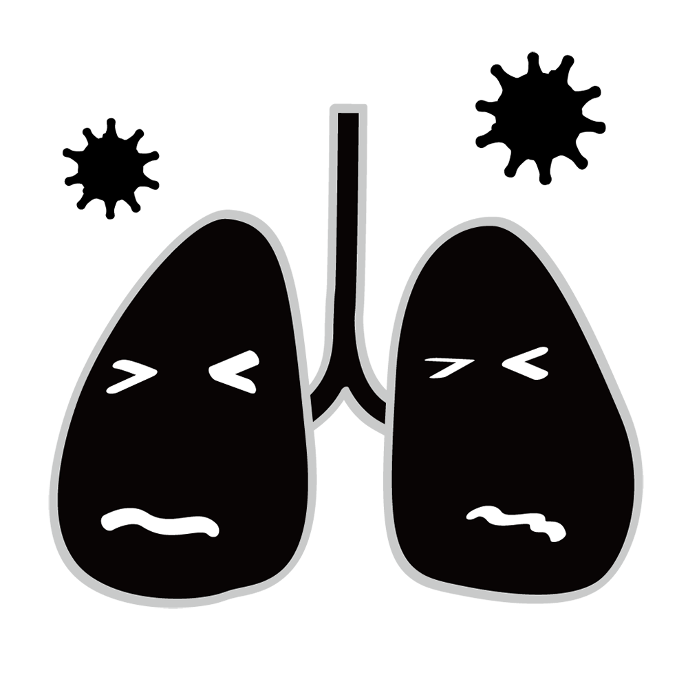 防ぐ｜ウイルス｜マスク - シンプル / クリップアート / アイコン / イラスト / 無料 / 白黒 / 二色 / PNG形式：背景透明