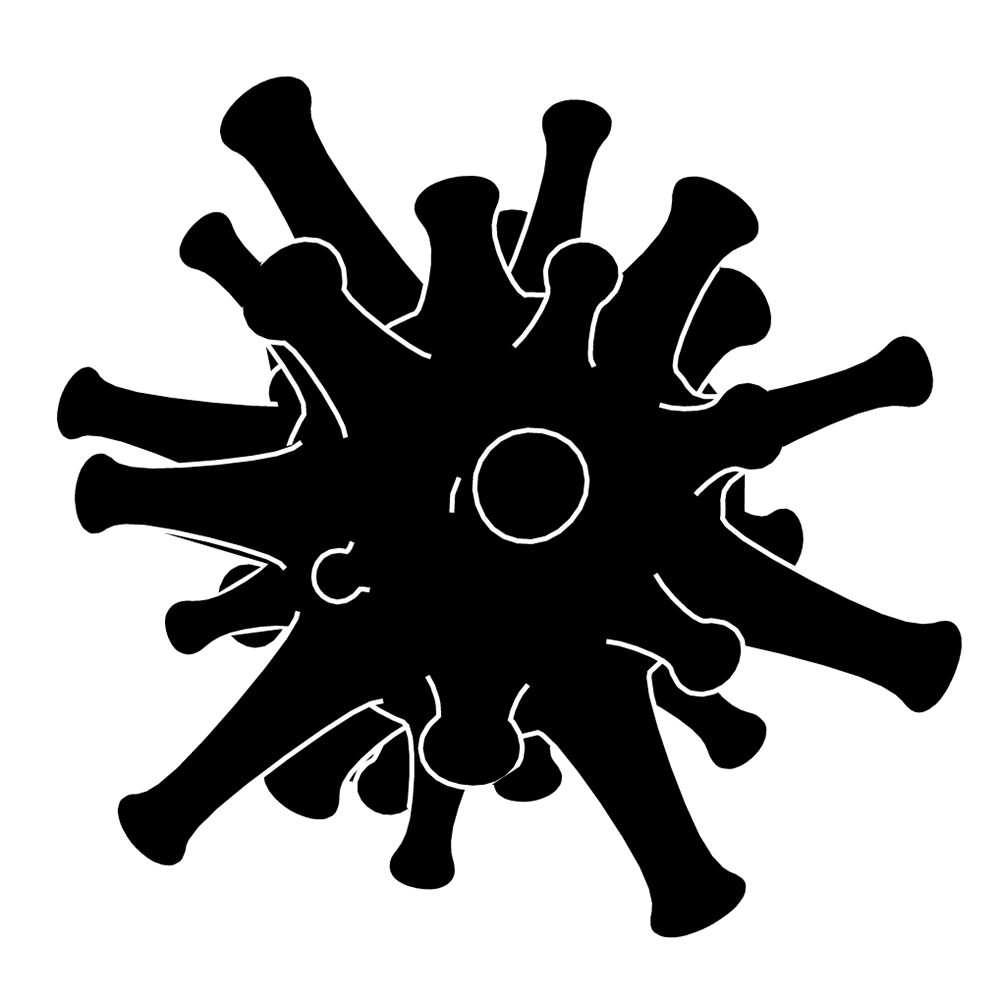 重症化｜可能性｜直接接触 - シンプル / クリップアート / アイコン / イラスト / 無料 / 白黒 / 二色 / PNG形式：背景透明